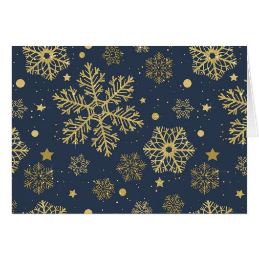 Golden snowflakes on navy (Front Horizontal)