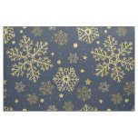 Golden snowflakes on navy fabric