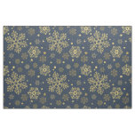 Golden snowflakes on navy fabric