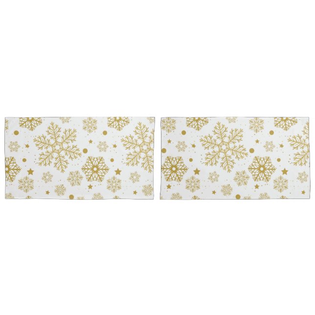 Golden snowflakes pillow case (Front-Set)