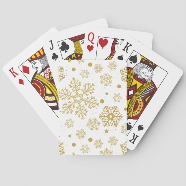 Golden snowflakes poker cards (Back)