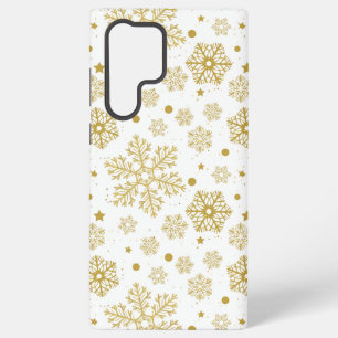 Golden snowflakes samsung galaxy s22 ultra case