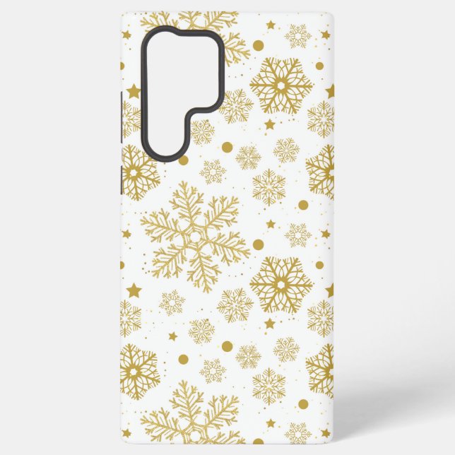 Golden snowflakes samsung galaxy case (Back)