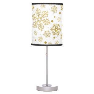 Golden snowflakes table lamp