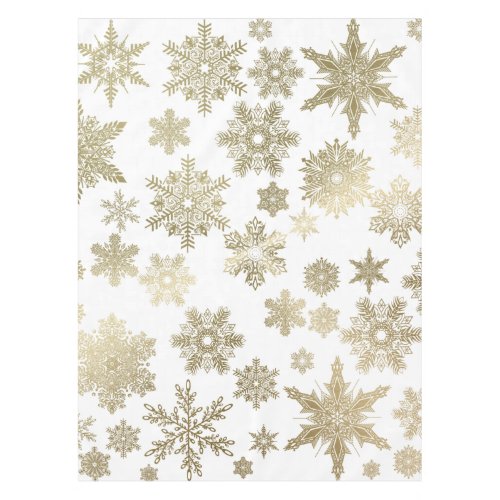 Golden Snowflakes Tablecloth