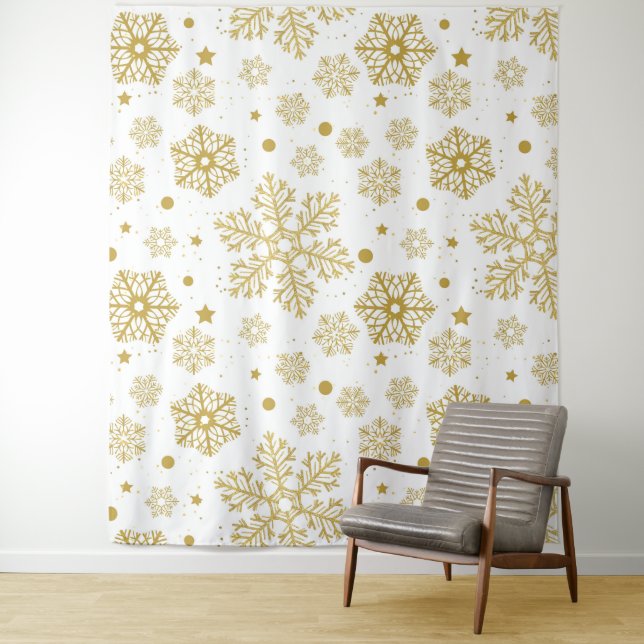 Golden snowflakes tapestry (In Situ)