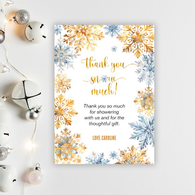 Golden Snowflakes Thank You Card (Creator Uploaded)