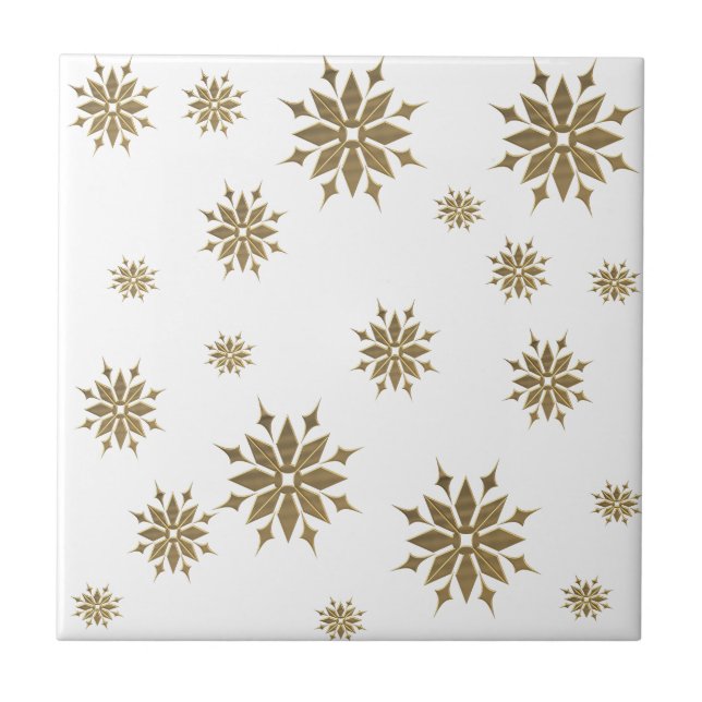 Golden snowflakes tile (Front)
