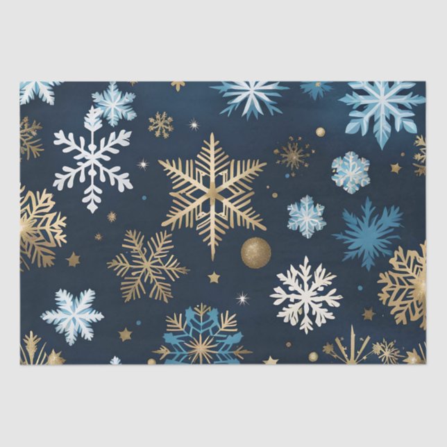 golden snowflakes tissue paper (Front)