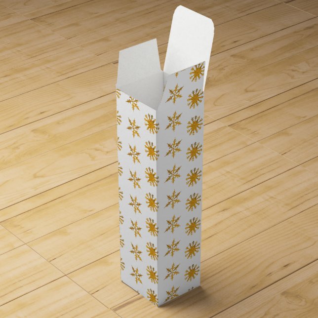 Golden snowflakes Wine Gift Box (Opened)