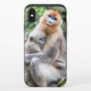 Golden Snub-Nosed Monkey with Baby iPhone X Slider Case