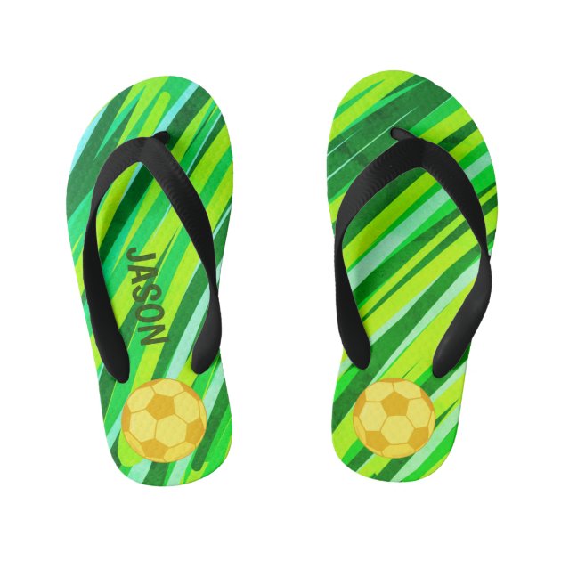 Golden Soccer Ball Green Zig Zag Field 