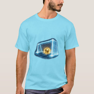 Golden Soccer Goal Neon Sports Artwork T-Shirt