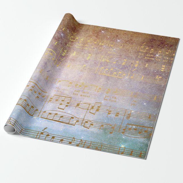 Golden Song Music Matte Wrapping Paper (Unrolled)
