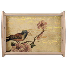 Golden Song Shiny Birds Custom Large Tray