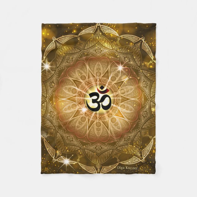 Golden Sound of Om Fleece Blanket (Front)