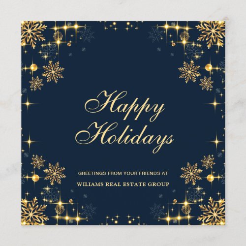 Golden Sparkle Christmas Stars Corporate Greeting Card