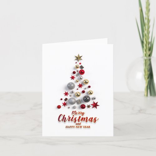 Golden Sparkle Christmas Stars Corporate Greeting Holiday Card
