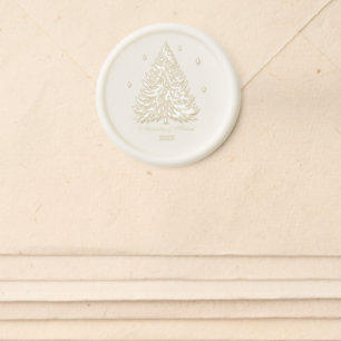 Golden Sparkle Christmas Tree Glow Wax Seal Sticker