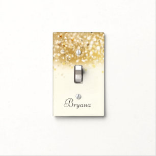 Golden Sparkle Lights Glam Light Switch Cover