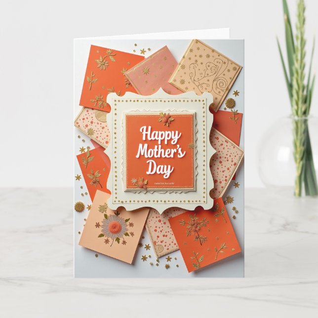 Golden Sparkle Mothers Day Card (Front)