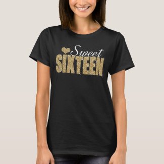 Golden Sparkle Sweet 16 T-Shirt