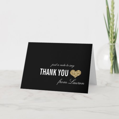 Golden Sparkle Sweet 16 Thank You Card