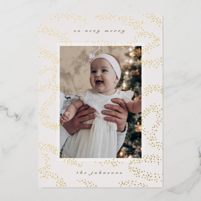 Golden Sparkles Photocard Foil Invitation (Front)