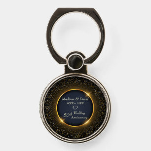 Golden Sparkling Frame Phone Ring Stand