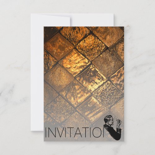 Golden Sparkling Gentelmen Invitation