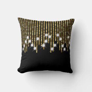 Golden & Sparkly Throw Pillow