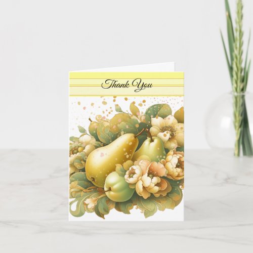 Golden Speckled Pear Thank You Notecard