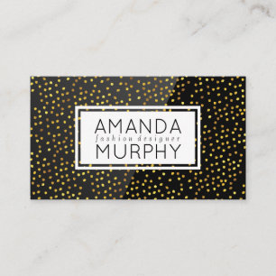 Golden Specks Black High Gloss Business Card