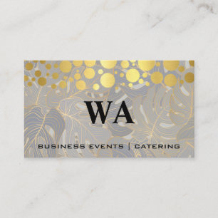 Golden Specks Palm Leaves Background Business Card