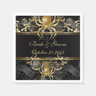 Golden Spider Paper Party Napkins