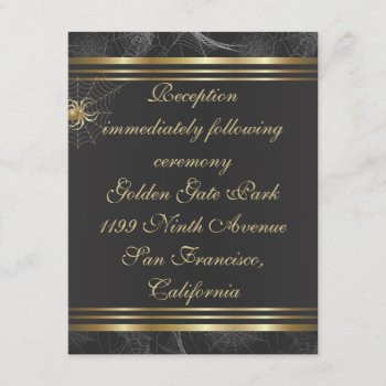 Golden Spiders Reception Insert Card by Wedding_Trends at Zazzle
