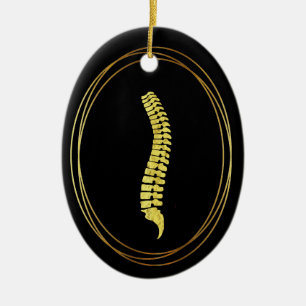 Golden Spine Silhouette Christmas  Ornament