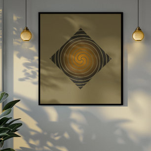 Golden Spiral: Earthy Tones in Diamond Harmony Poster