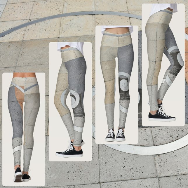 Golden Spiral Greige Beige Gray Leggings (Creator Uploaded)