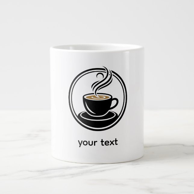 Golden Spiral in Darkness – Minimalist  Design Giant Coffee Mug (Front)