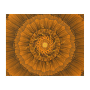 Golden Spiral Mandala Wood Wall Art