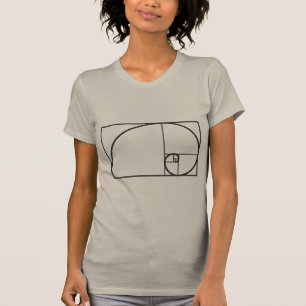 Golden Spiral Minimal Geometry Drawing T-Shirt