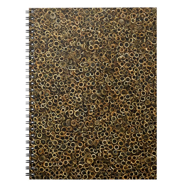 Golden Spiral Notebook – Metallic Pattern (Front)