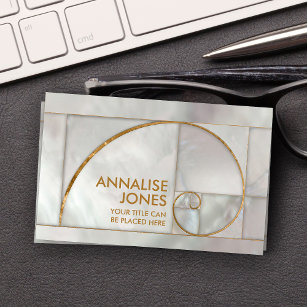 Golden Spiral -  Pearl and gold Business Card