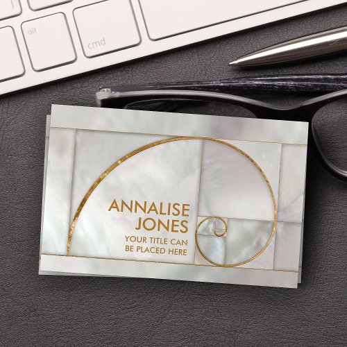 Golden Spiral _  Pearl and gold Business Card