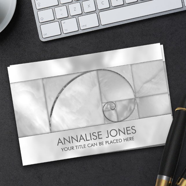 Golden Spiral -  Pearl and Silver Business Card (Creator Uploaded)