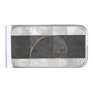 Golden Spiral - Sacred Geometry Silver Finish Money Clip