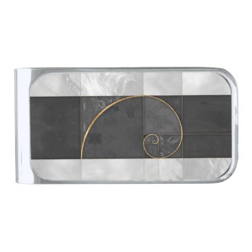 Golden Spiral _ Sacred Geometry Silver Finish Money Clip