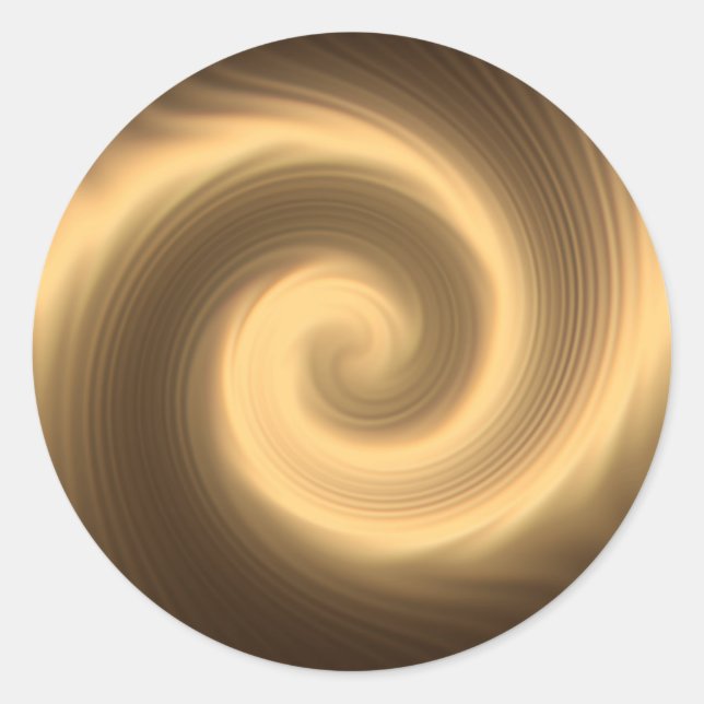 Golden spiral texture classic round sticker (Front)