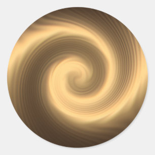 Golden spiral texture classic round sticker